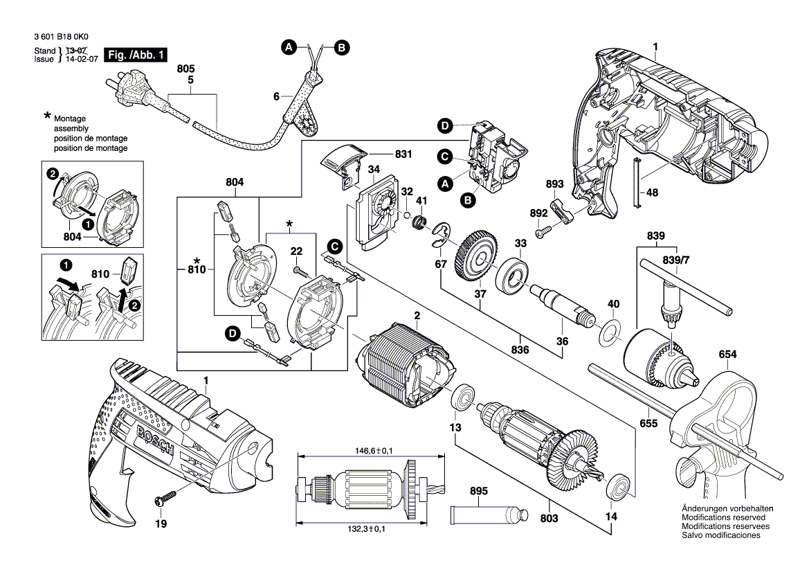 New Genuine Bosch 2609199663 Switch