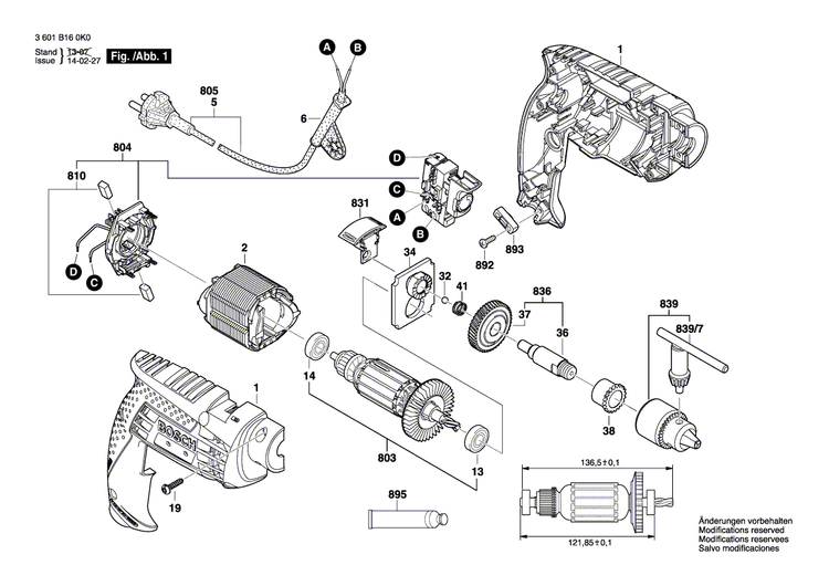 New Genuine Bosch 2609199664 Switch