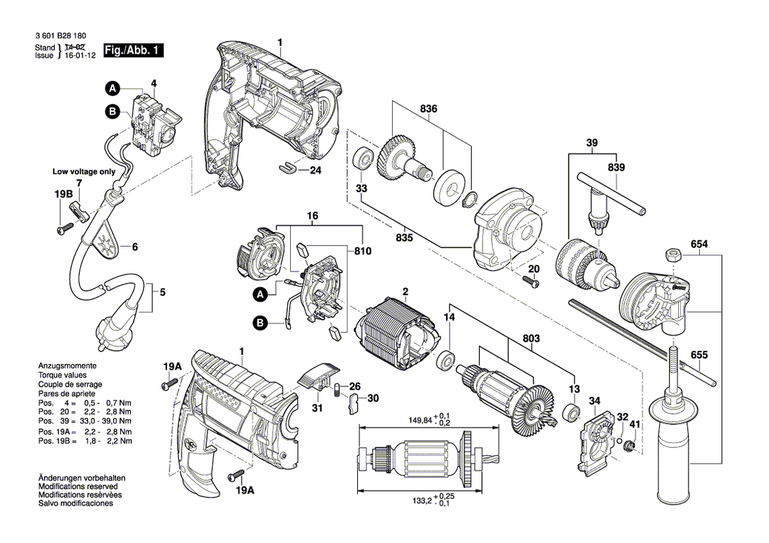 New Genuine Bosch 2609199666 Spindle Assembly