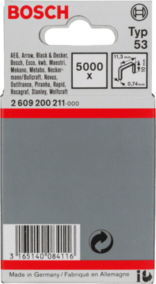 New Genuine Bosch 2609200211 Fine Wire Staple, Type 53 For Cordless / Pneumatic