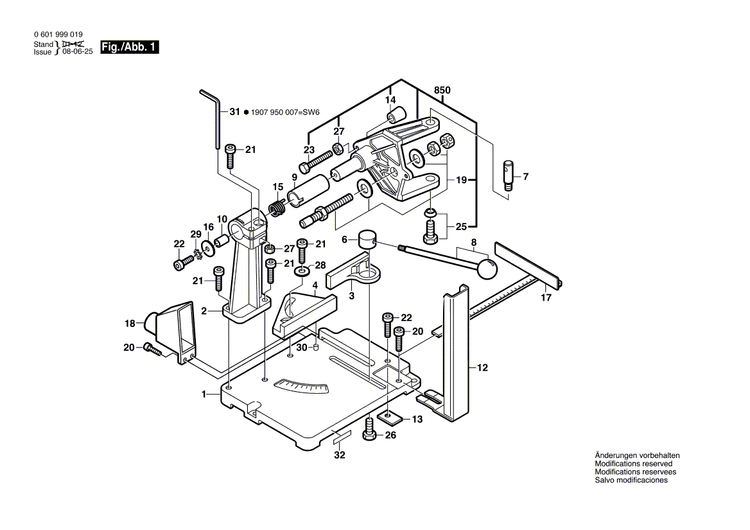 New Genuine Bosch 2609200268 Swivelling Lever