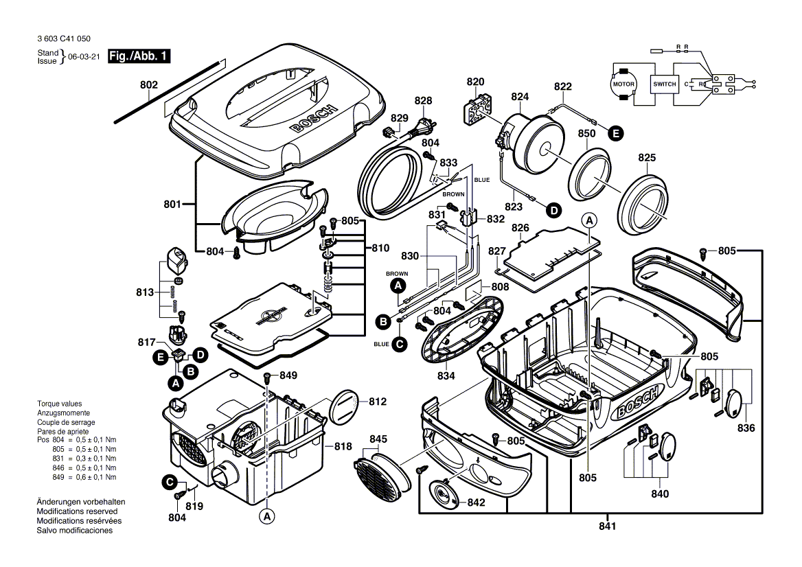 New Genuine Bosch 2609200370 Motor
