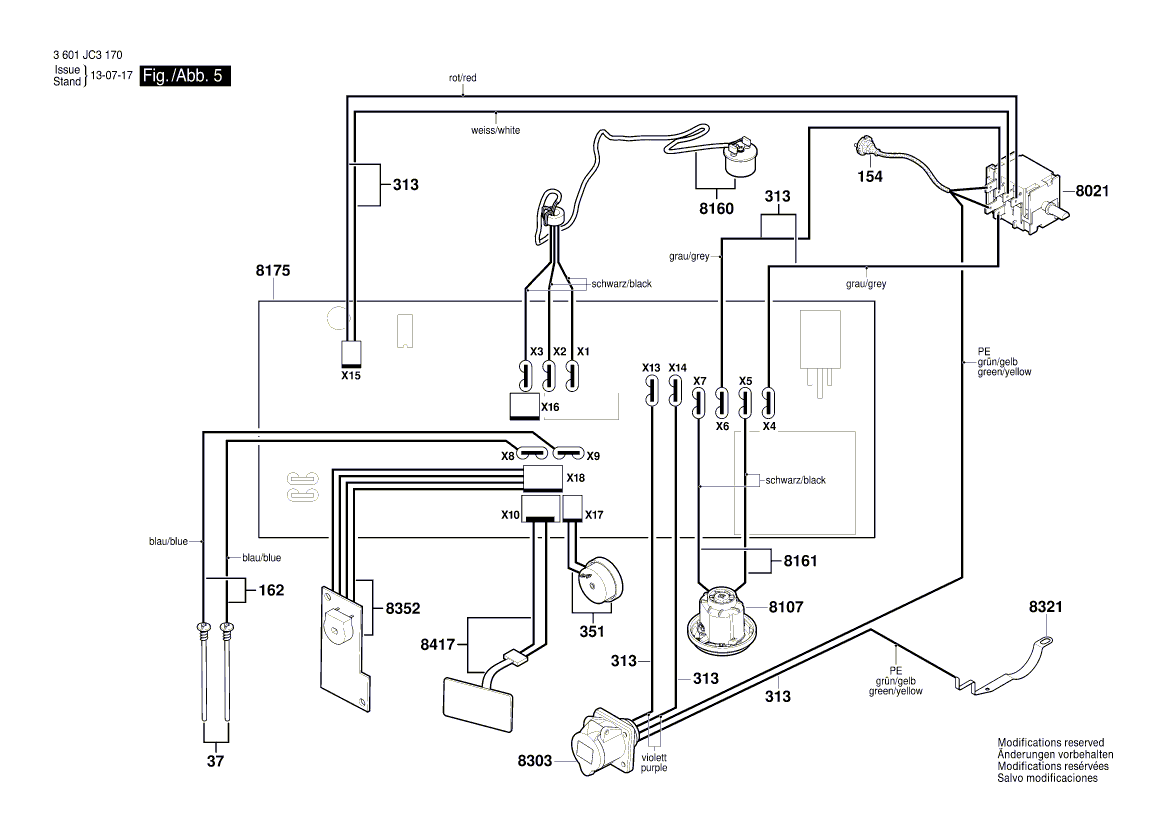 New Genuine Bosch 2609200553 Mains Cable