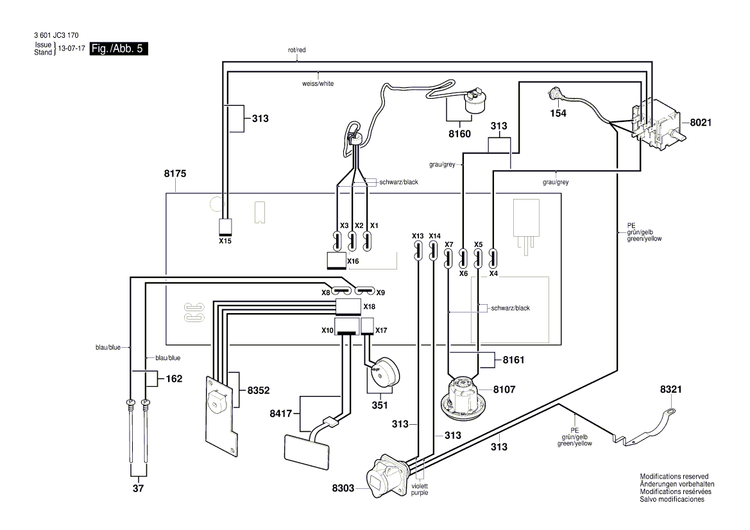 New Genuine Bosch 2609200553 Mains Cable