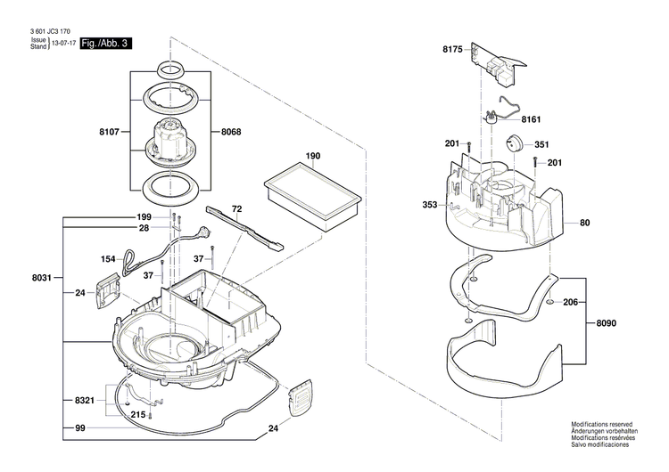 New Genuine Bosch 2609200558 Motor