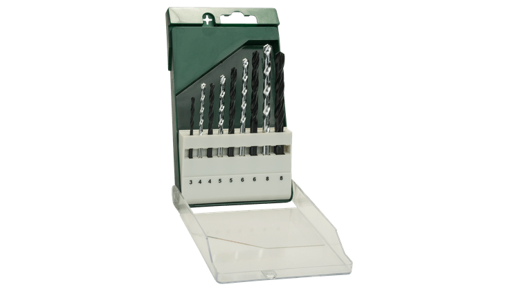 New Genuine Bosch 2609255482 Metal and Stone Drill Bit Set HSS-R, 9 Pieces