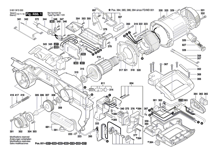 New Genuine Bosch 2610011065 Protective Cover