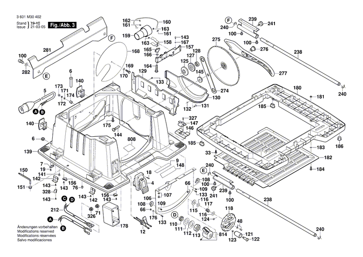 New Genuine Bosch 2610018280 Table top