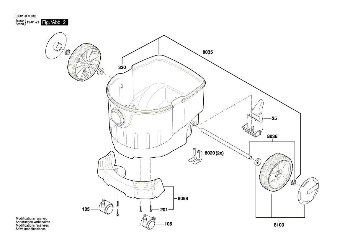 New Genuine Bosch 2610033213 Motor