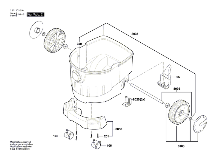 New Genuine Bosch 2610033213 Motor
