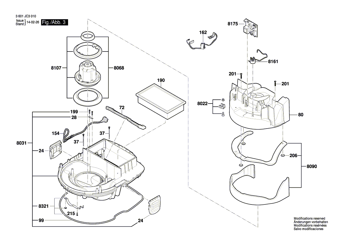 New Genuine Bosch 2610033213 Motor