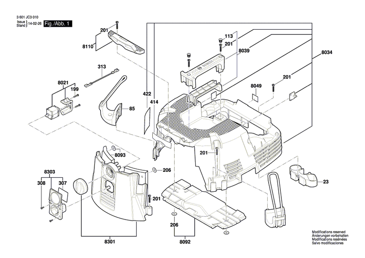 New Genuine Bosch 2610033213 Motor
