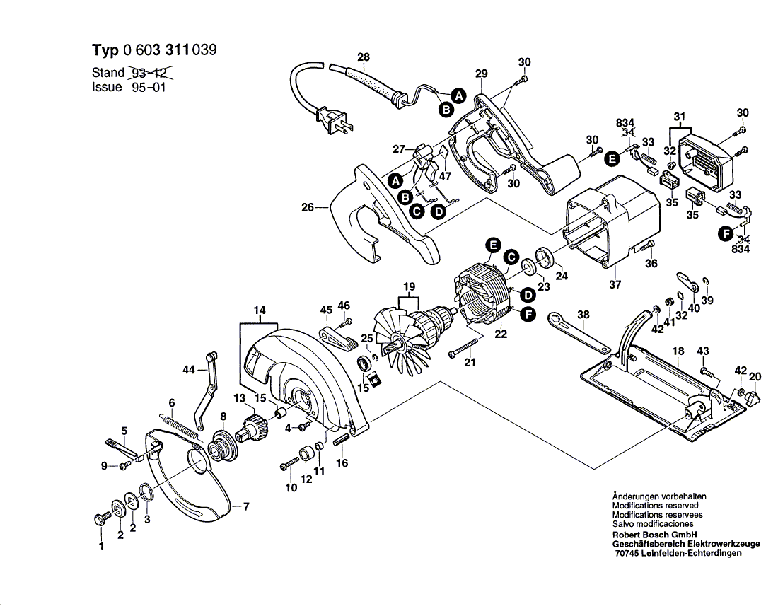 New Genuine Bosch 2610347475 Gear Shaft