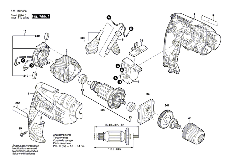 New Genuine Bosch 2610910300 Keyless Chuck