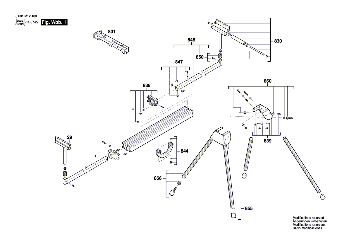 New Genuine Bosch 2610948662 Mounting Rail