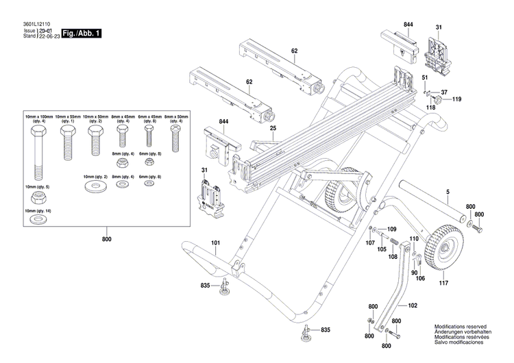 New Genuine Bosch 2610953397 Fastening parts kit