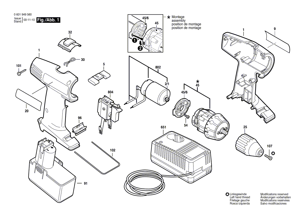 New Genuine Bosch 2610967639 Change-Over Switch