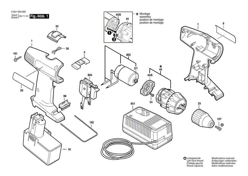 New Genuine Bosch 2610967639 Change-Over Switch