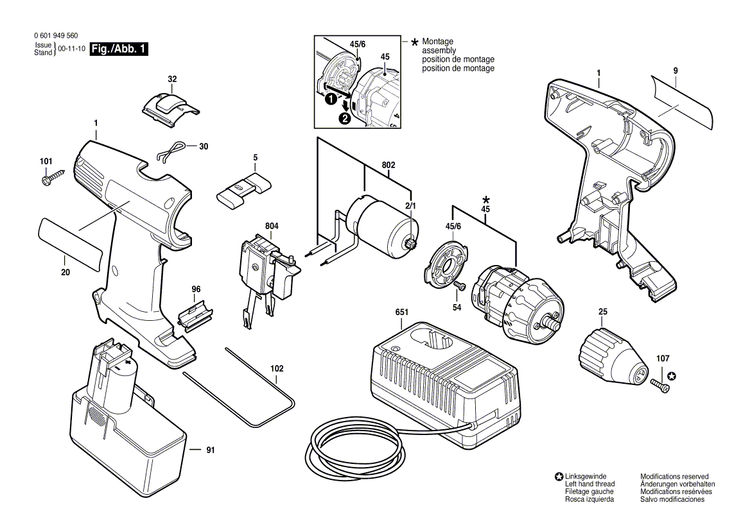 New Genuine Bosch 2610967639 Change-Over Switch