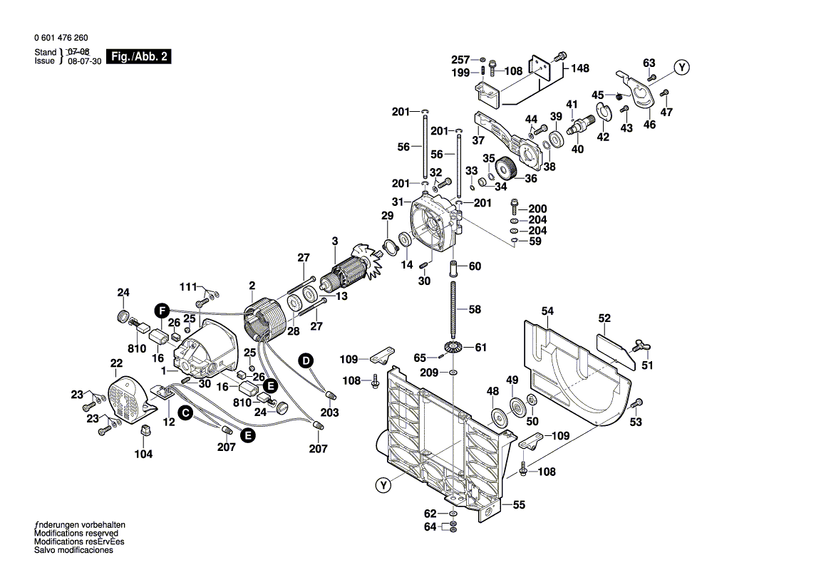 New Genuine Bosch 2610997211 Output Shaft