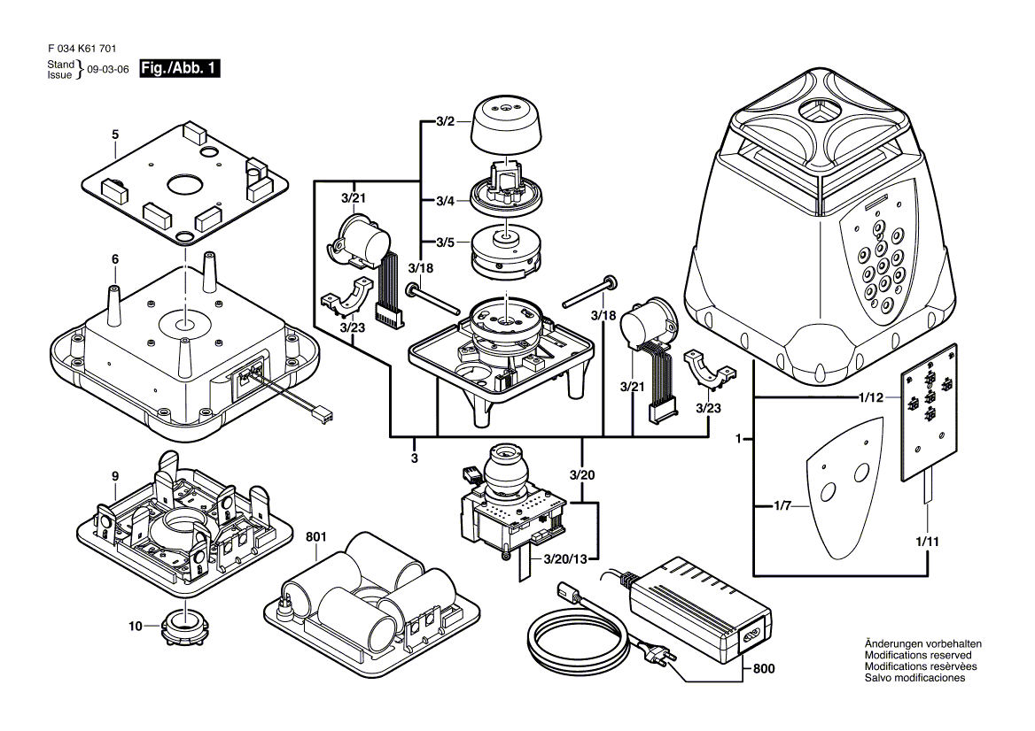 New Genuine Bosch 2610A07122 Keyboard