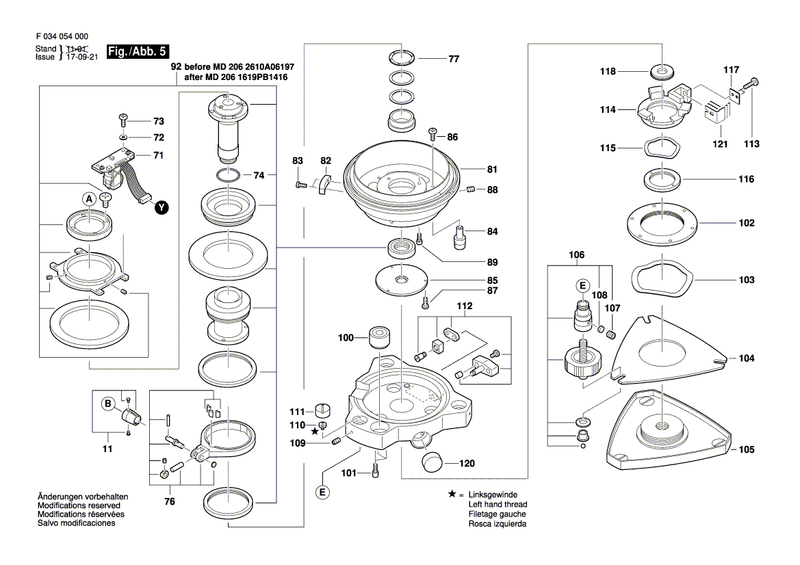 New Genuine Bosch 2610A09755 Retaining snap ring