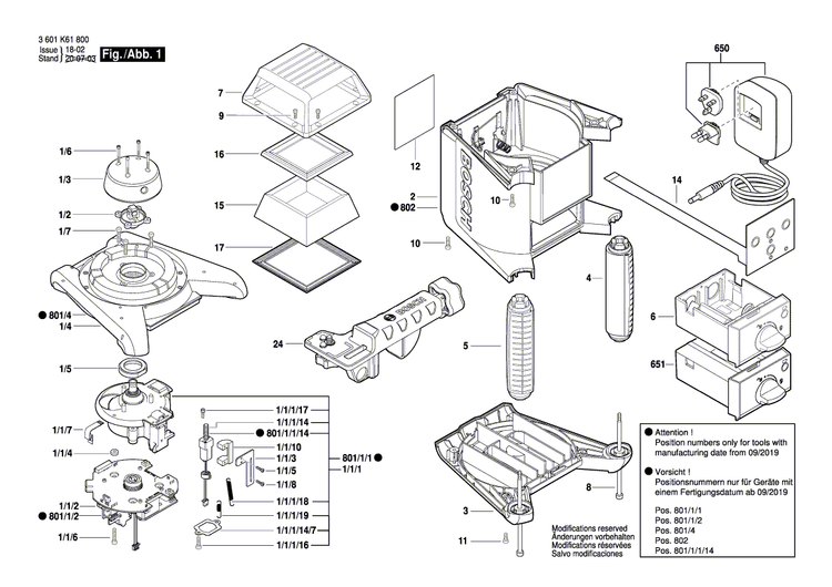 New Genuine Bosch 2610A13405 Keyboard