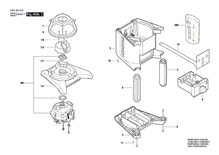 New Genuine Bosch 2610A15780 Assembly