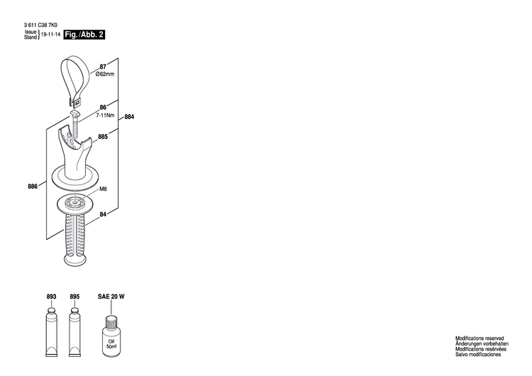 New Genuine Bosch 2916660019 Spring retaining ring
