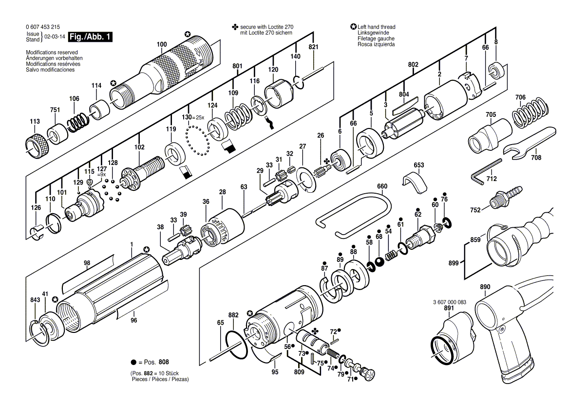 New Genuine Bosch 2917550034 Straight Pin