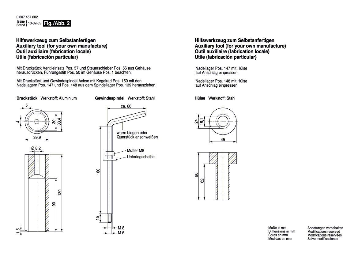 New Genuine Bosch 2917610086 Straight Pin