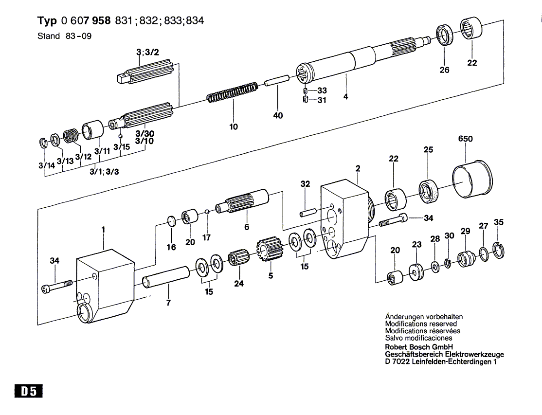 New Genuine Bosch 2917680134 Half-Length Grooved Pin