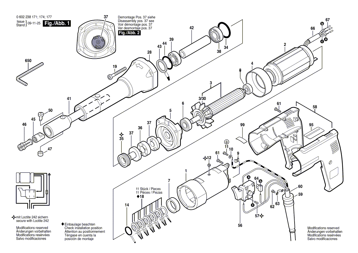 New Genuine Bosch 3600120015 Spacer Ring