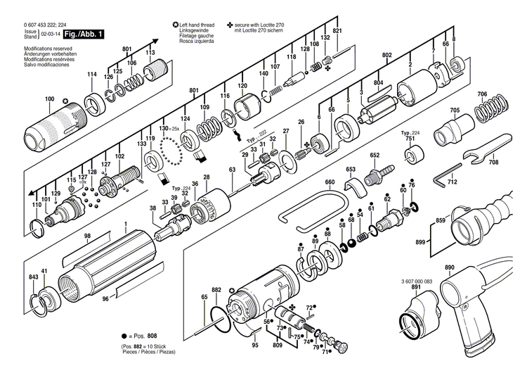 New Genuine Bosch 3600499001 Handle