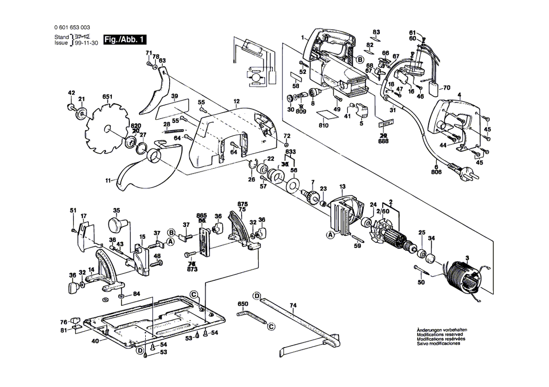 New Genuine Bosch 3601098517 Riving Knife