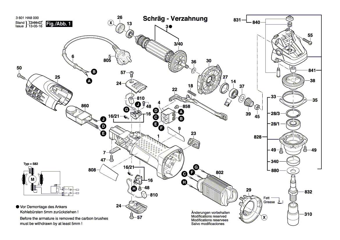 New Genuine Bosch 3602013009 sanding arm