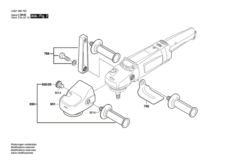 New Genuine Bosch 3602025017 Auxiliary Handle