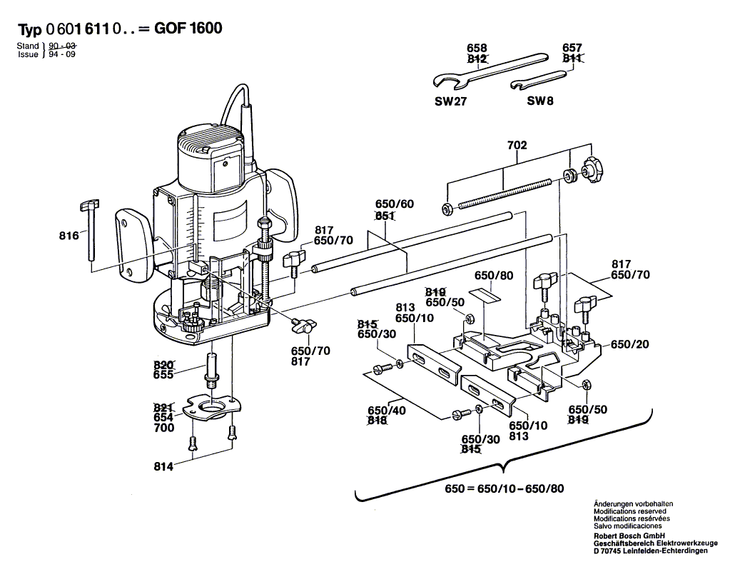 New Genuine Bosch 3603001518 Guide Rod
