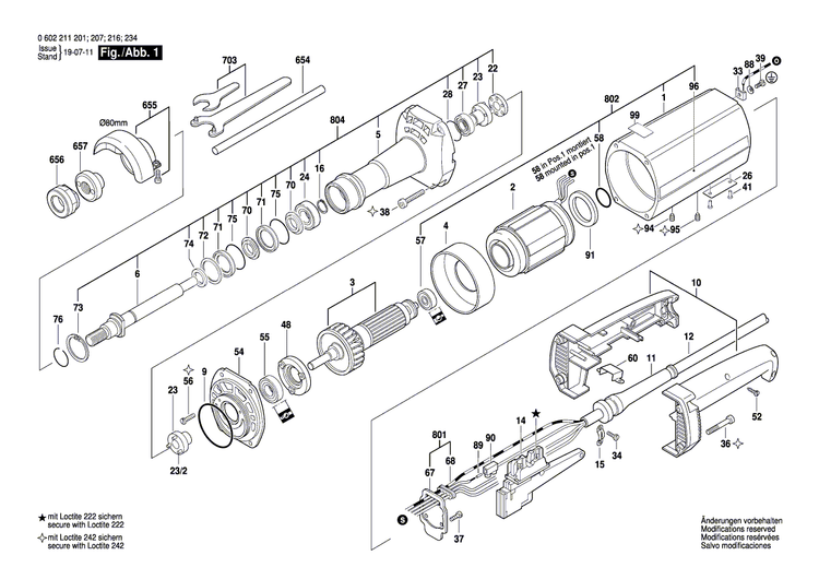 New Genuine Bosch 3603050012 Grinding Spindle