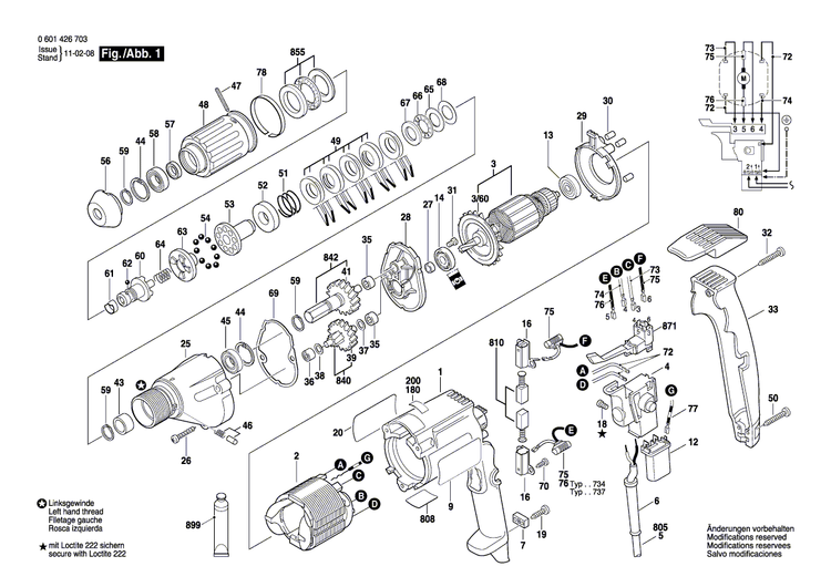 New Genuine Bosch 3603120019 Toothed Shaft