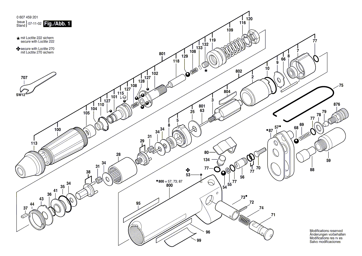New Genuine Bosch 3603123003 Pressure Spindle