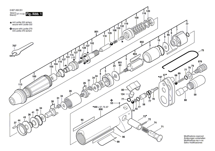 New Genuine Bosch 3603123003 Pressure Spindle