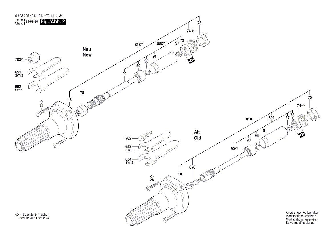 New Genuine Bosch 3603123017 Grinding Spindle