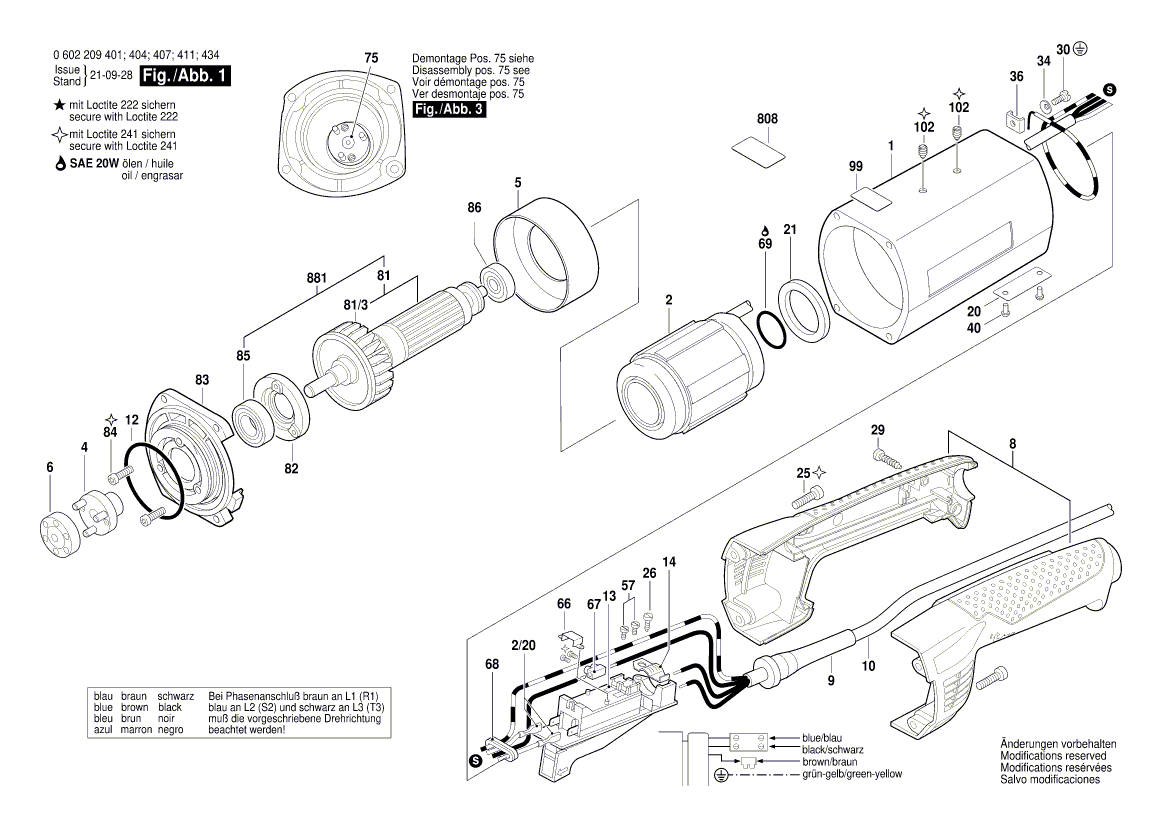 New Genuine Bosch 3603123017 Grinding Spindle
