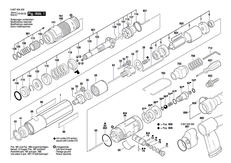 New Genuine Bosch 3603201001 Straight Pin