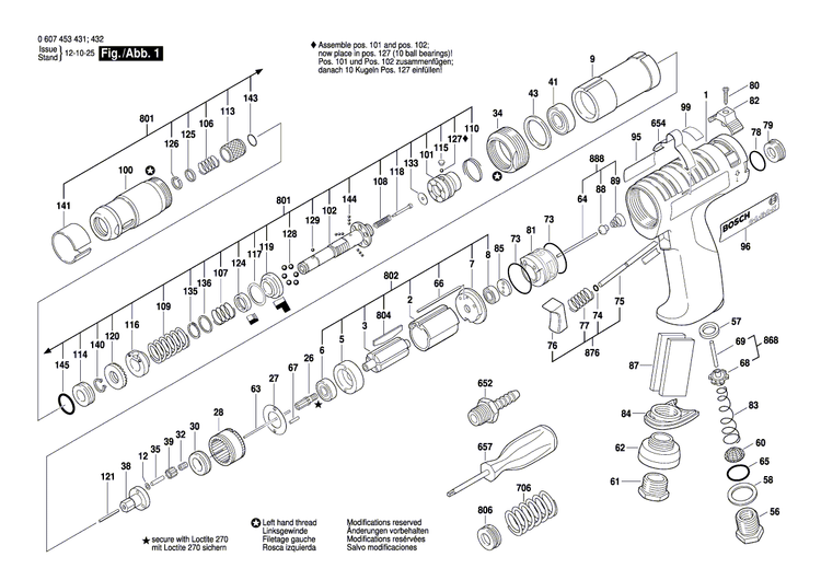 New Genuine Bosch 3603201002 Straight Pin