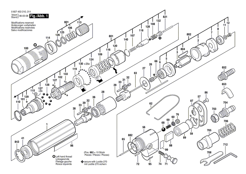 New Genuine Bosch 3603201009 Straight Pin