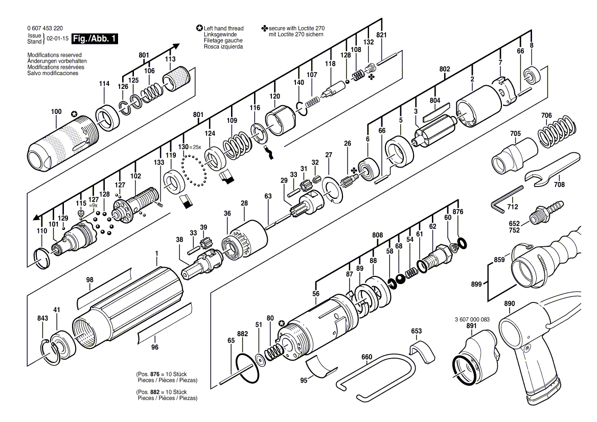 New Genuine Bosch 3603201026 Straight Pin