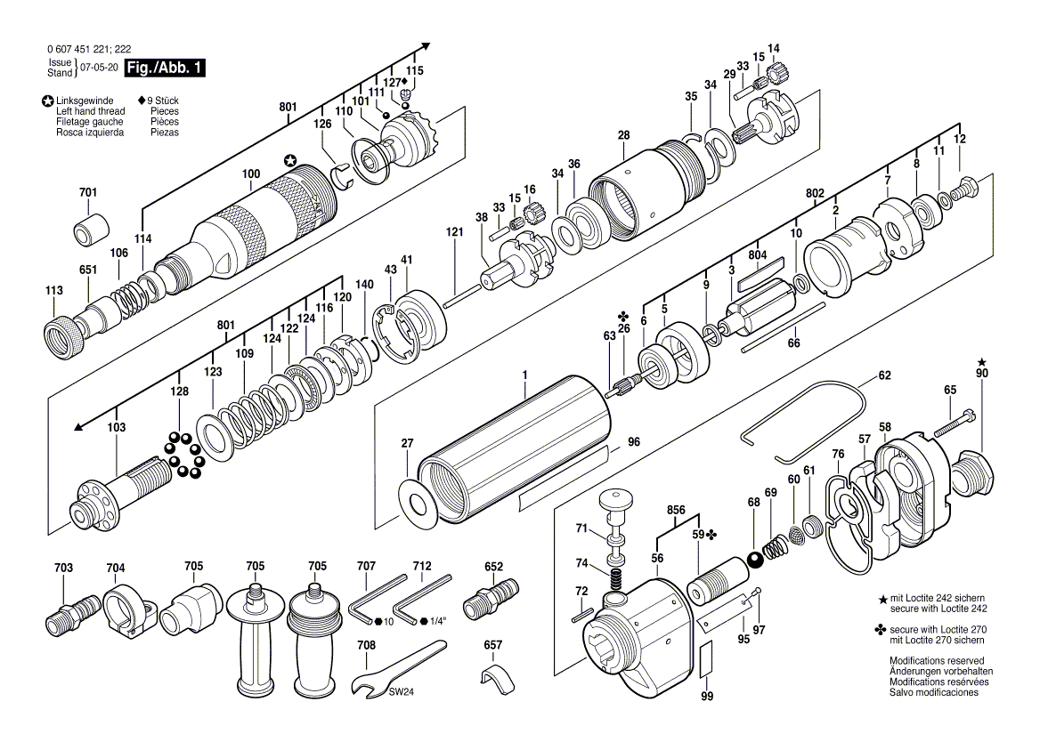 New Genuine Bosch 3603201032 Straight Pin