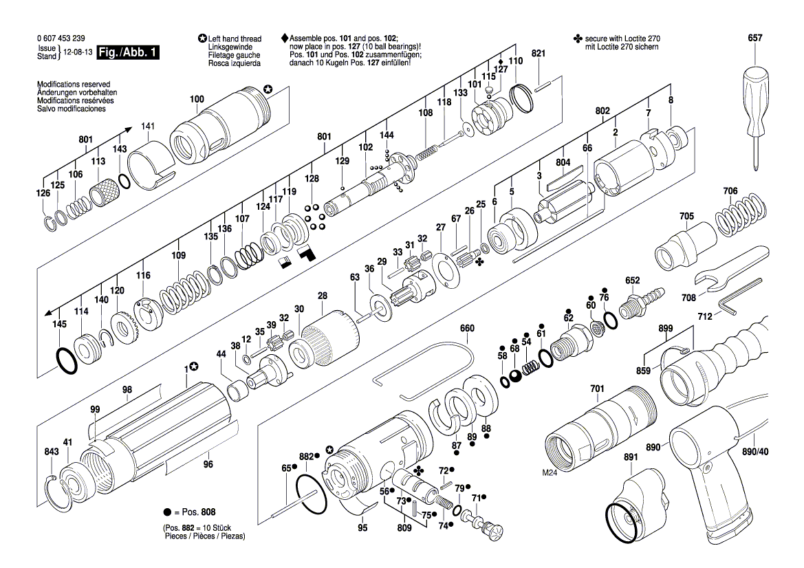 New Genuine Bosch 3603201062 Straight Pin
